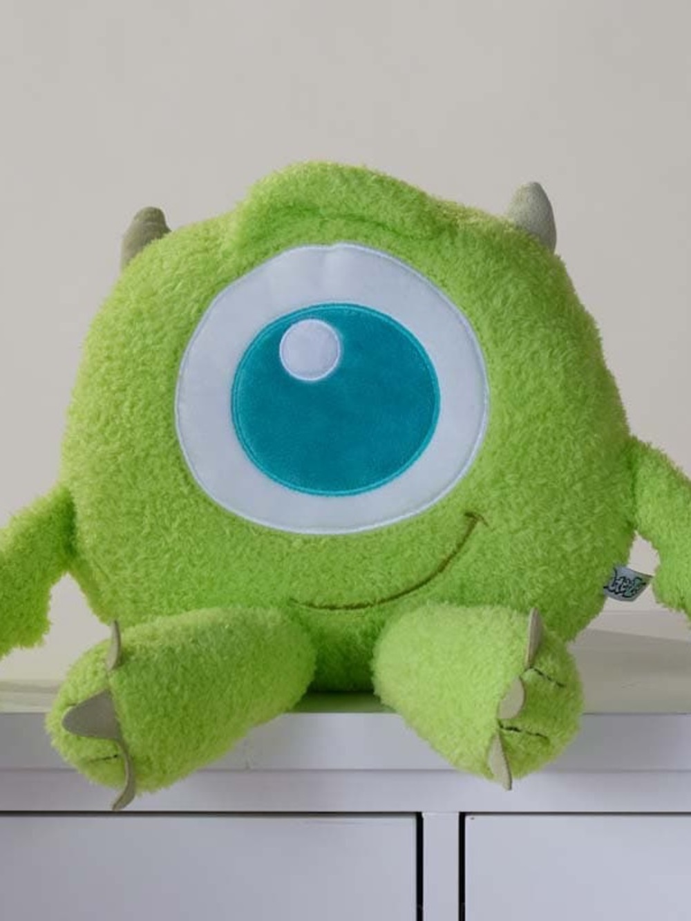Plush One-Eyed Monster Dog Toy - Bright Lime Green